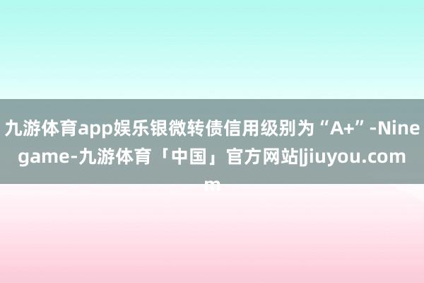 九游体育app娱乐银微转债信用级别为“A+”-Ninegame-九游体育「中国」官方网站|jiuyou.com